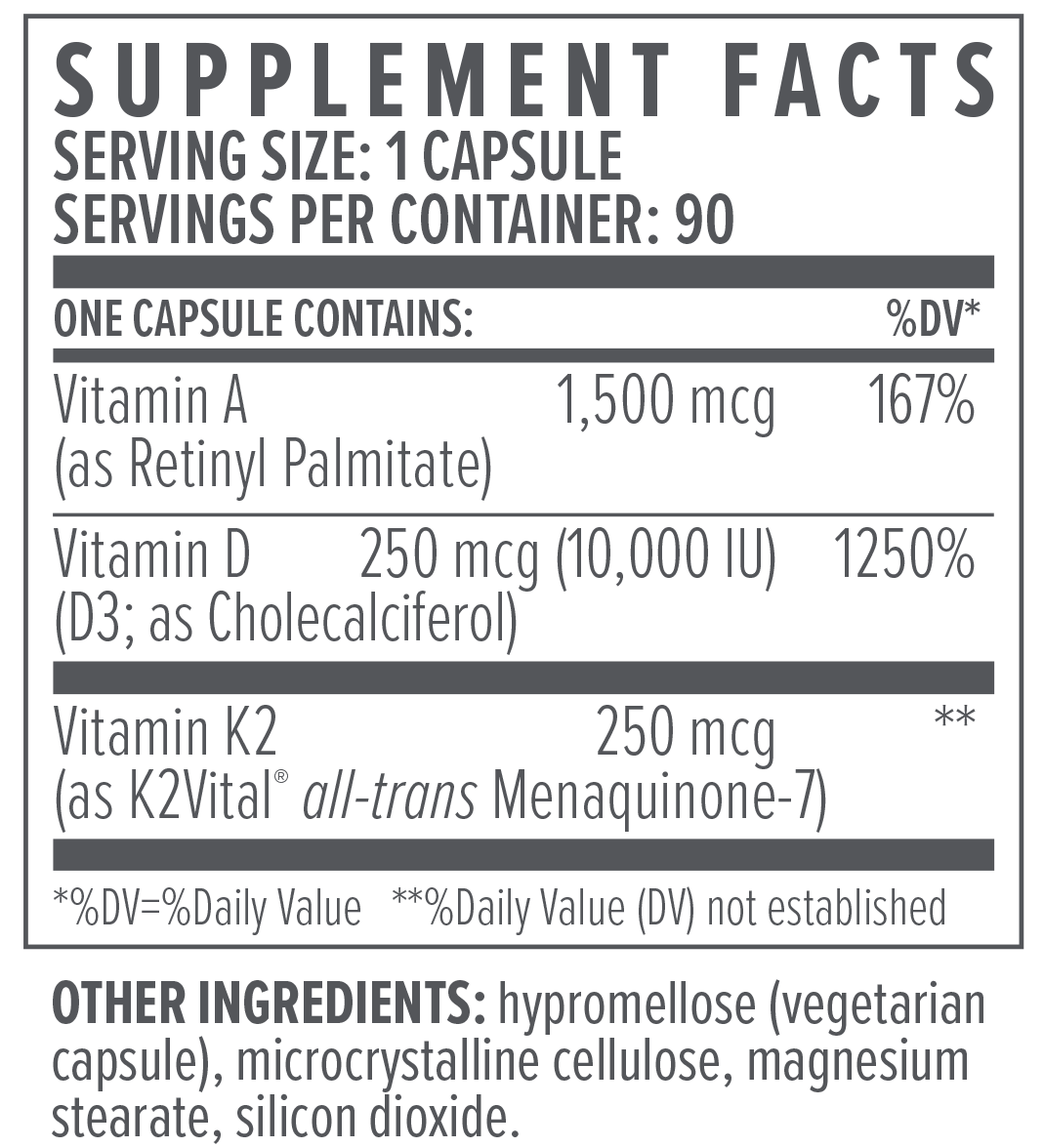 Biote ADK 10 supplement facts label