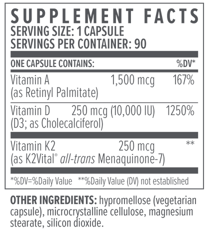 Biote ADK 10 supplement facts label