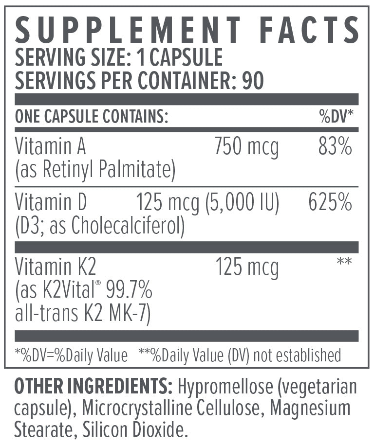 Biote ADK 5 supplement facts label