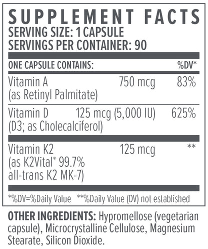 Biote ADK 5 supplement facts label