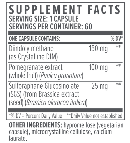 Biote DIM SGS+ supplement facts label